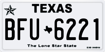 TX license plate BFU6221