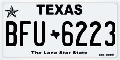 TX license plate BFU6223
