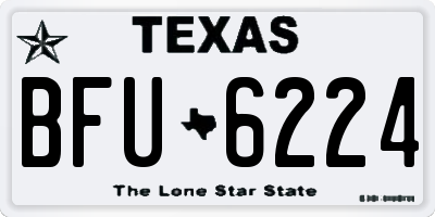 TX license plate BFU6224
