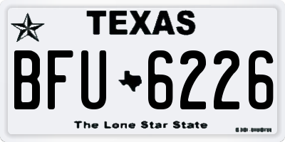 TX license plate BFU6226