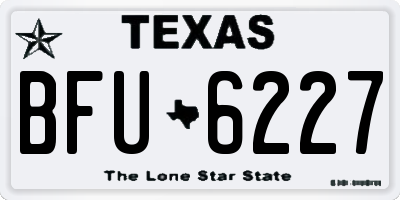 TX license plate BFU6227
