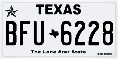 TX license plate BFU6228