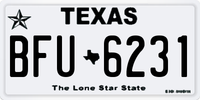 TX license plate BFU6231