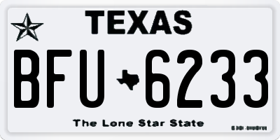 TX license plate BFU6233
