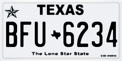 TX license plate BFU6234