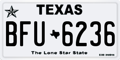 TX license plate BFU6236