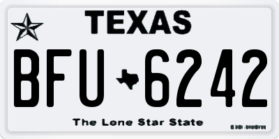 TX license plate BFU6242