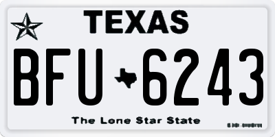 TX license plate BFU6243