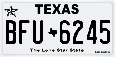 TX license plate BFU6245