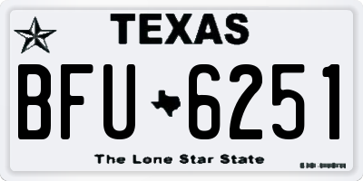 TX license plate BFU6251