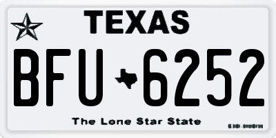TX license plate BFU6252