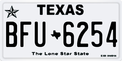 TX license plate BFU6254