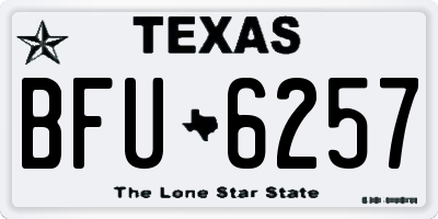 TX license plate BFU6257