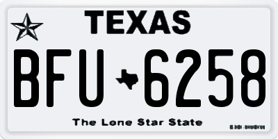 TX license plate BFU6258