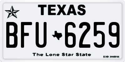 TX license plate BFU6259