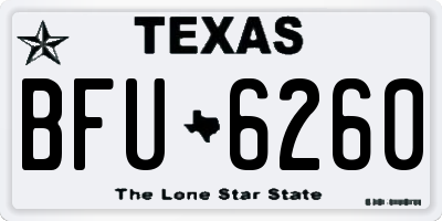 TX license plate BFU6260