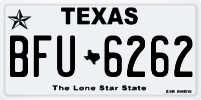 TX license plate BFU6262