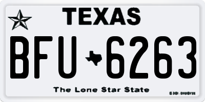 TX license plate BFU6263