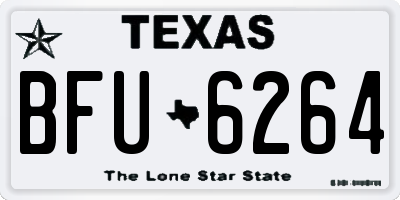 TX license plate BFU6264