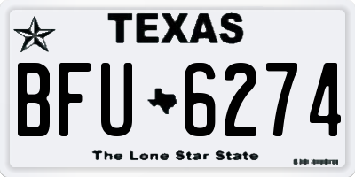 TX license plate BFU6274