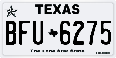 TX license plate BFU6275