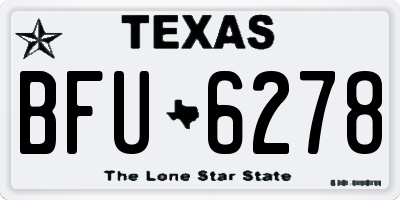 TX license plate BFU6278