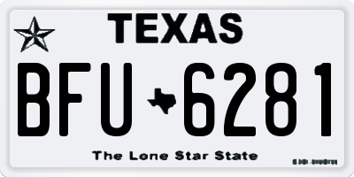 TX license plate BFU6281