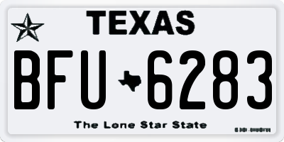 TX license plate BFU6283