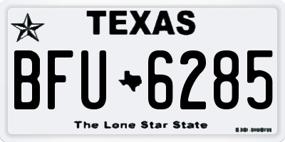TX license plate BFU6285