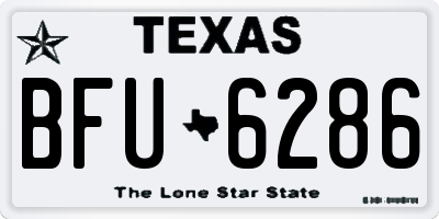TX license plate BFU6286