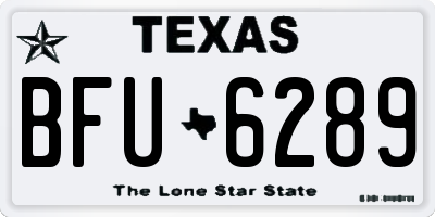TX license plate BFU6289