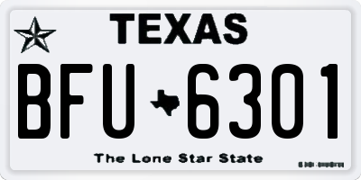 TX license plate BFU6301