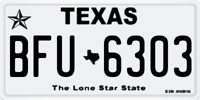 TX license plate BFU6303