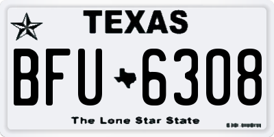 TX license plate BFU6308