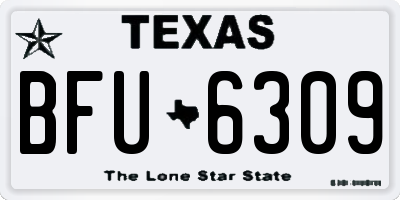 TX license plate BFU6309