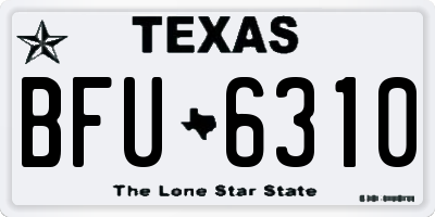 TX license plate BFU6310