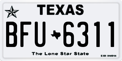 TX license plate BFU6311