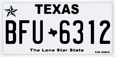 TX license plate BFU6312