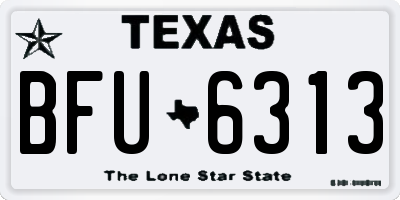 TX license plate BFU6313