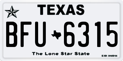 TX license plate BFU6315