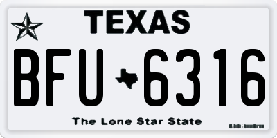 TX license plate BFU6316