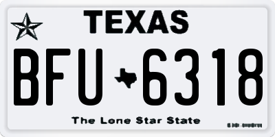 TX license plate BFU6318