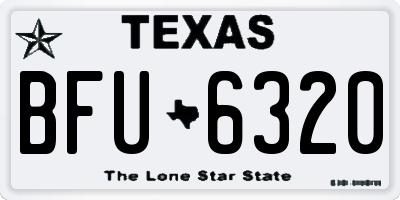TX license plate BFU6320
