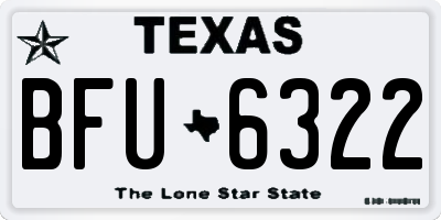 TX license plate BFU6322
