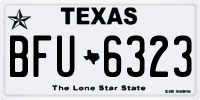 TX license plate BFU6323