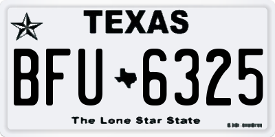 TX license plate BFU6325