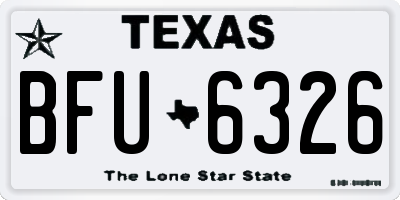 TX license plate BFU6326