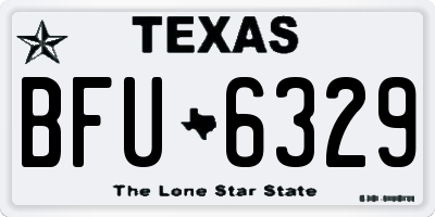 TX license plate BFU6329