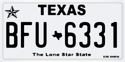 TX license plate BFU6331