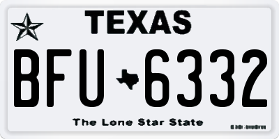 TX license plate BFU6332